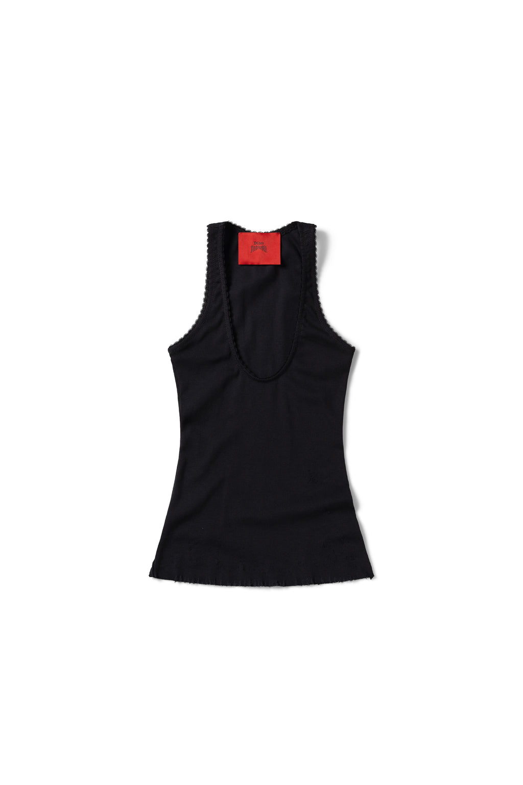 DISTRESSED TANK TOP - BLACK
