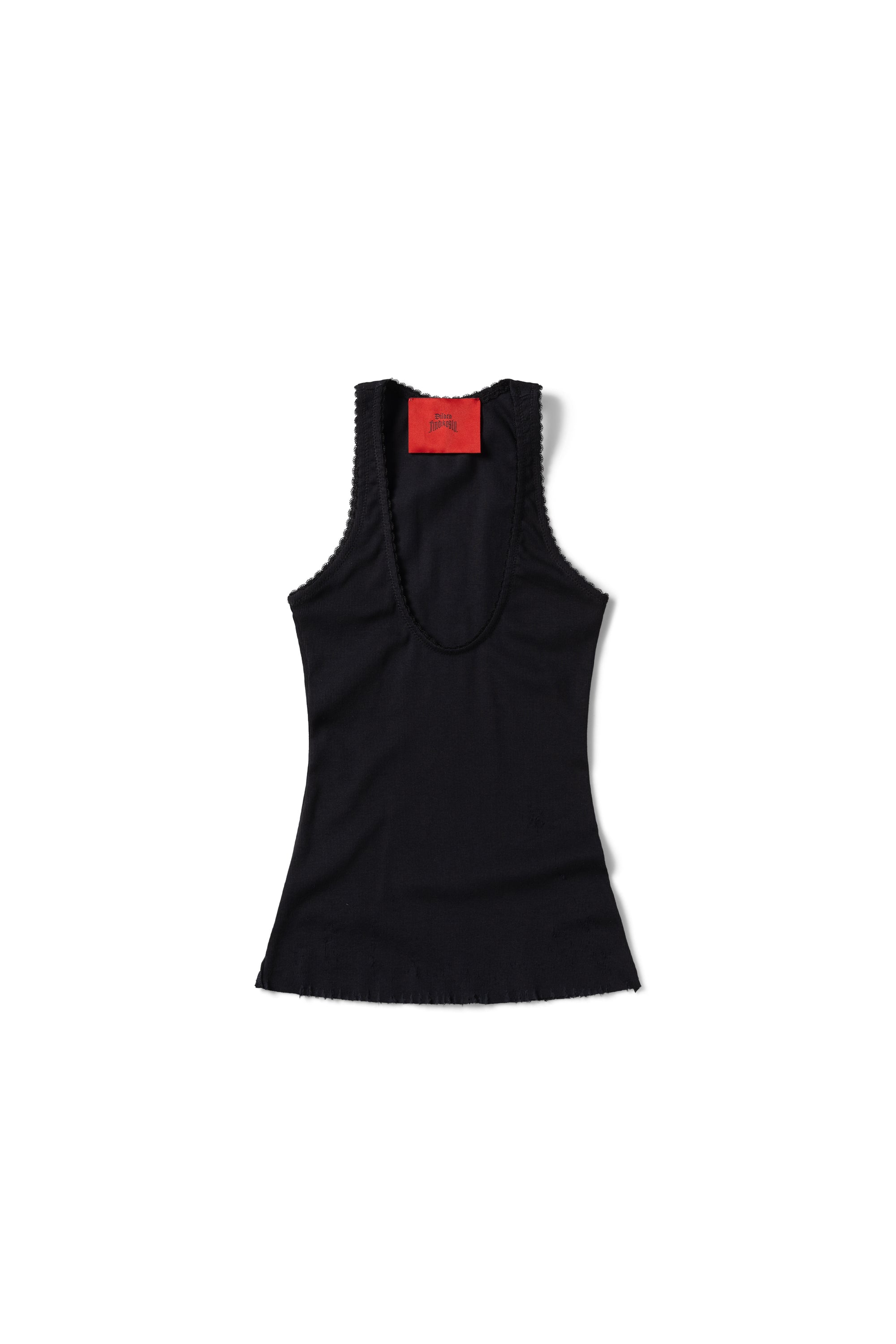 DISTRESSED TANK TOP - BLACK