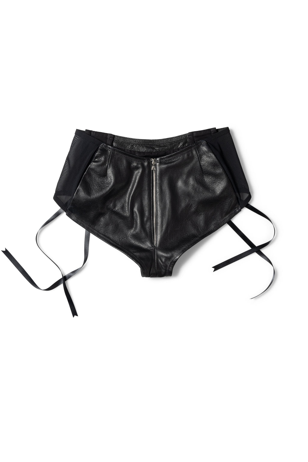 STUCK IN REALITY LEATHER SHORTS - BLACK