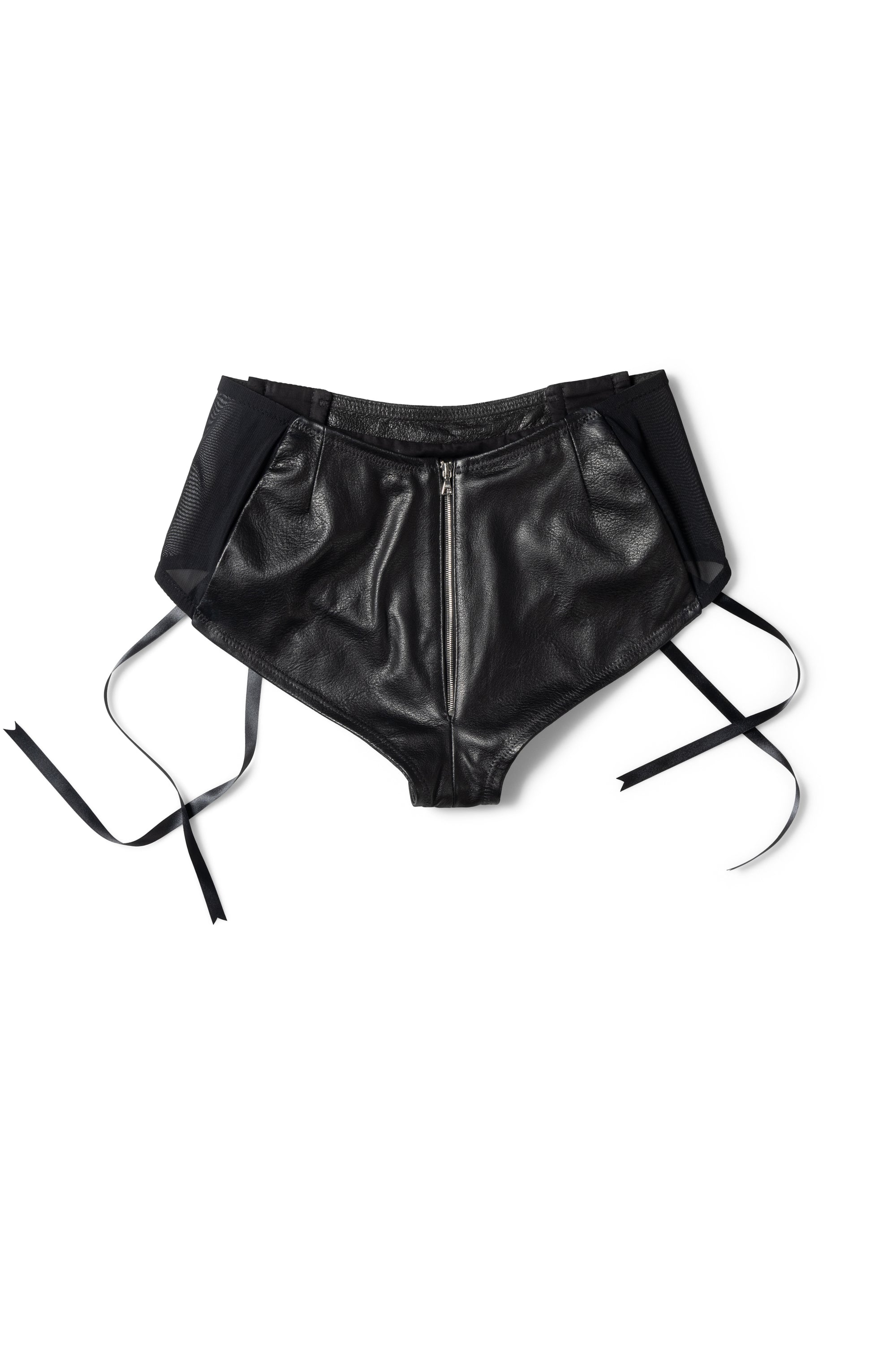 STUCK IN REALITY LEATHER SHORTS - BLACK