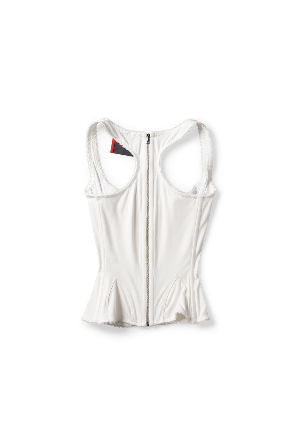CORSETED TANK TOP - WHITE