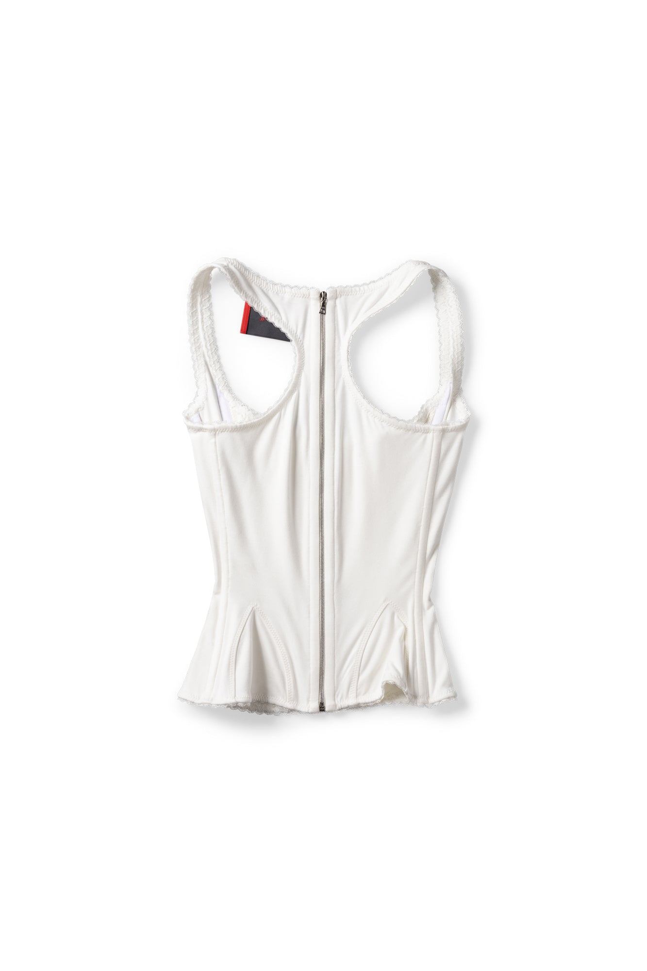 CORSETED TANK TOP - WHITE