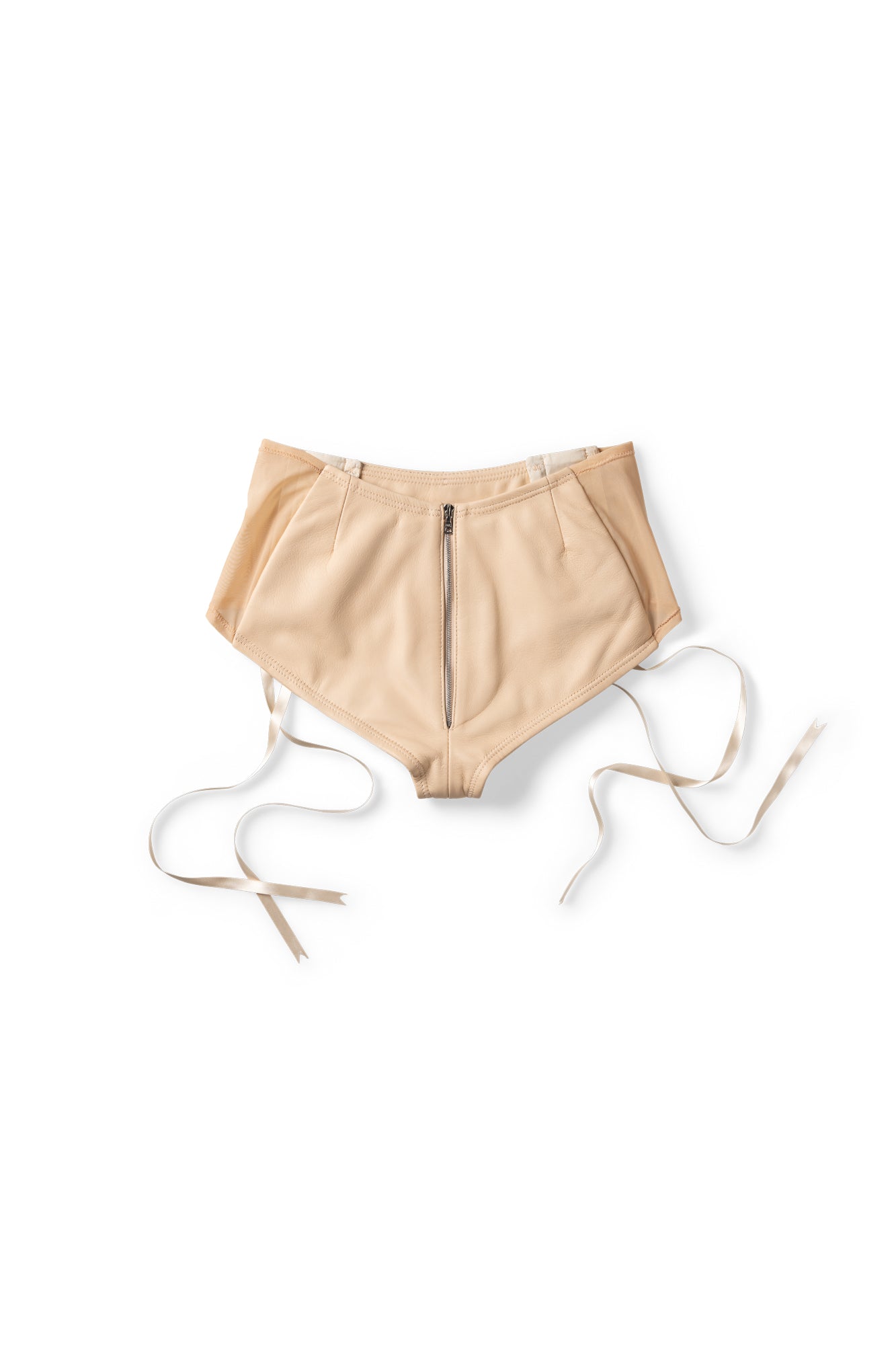 STUCK IN REALITY LEATHER SHORTS - NUDE