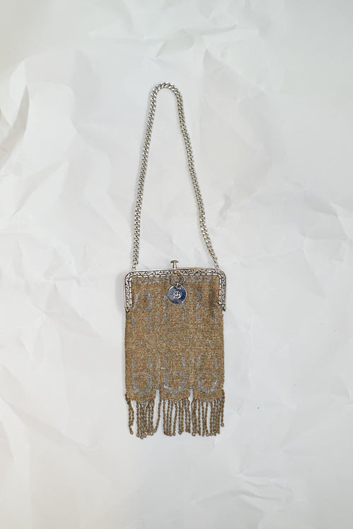 Antique Beaded Metallic Chainmail Handbag